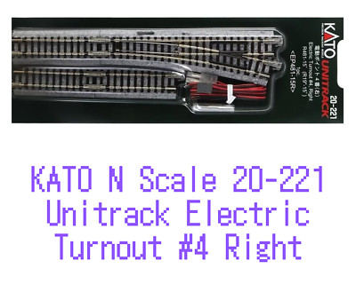 KATO N Scale 20-221 Unitrack Electric Turnout #4 Right New