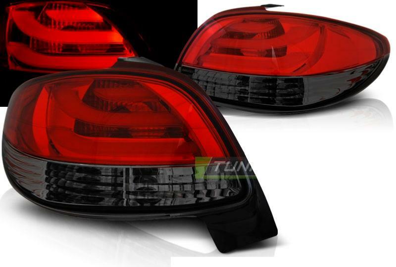 Feux arriere Peugeot 206 LED BAR rouge fume pour modeles 1998 a 2006