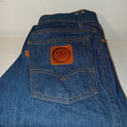 Jeans Levi's Denim Vintage 1980 Olimpiadi Taglia 24x32 Prelavaggio Vecchio Stock Donna - Foto 17 di 17