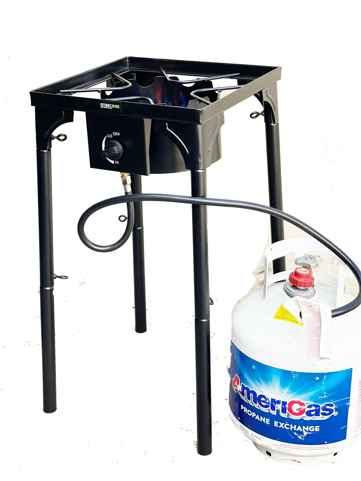 20,000 BTU Stand Up Single LP Propane Burner Outdoor Stove Camping Cooker  w/Hose | eBay