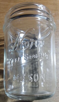 Kerr Embossed Self Sealing Glass Normal Mouth Half Pint Mason Canning Preserve 6