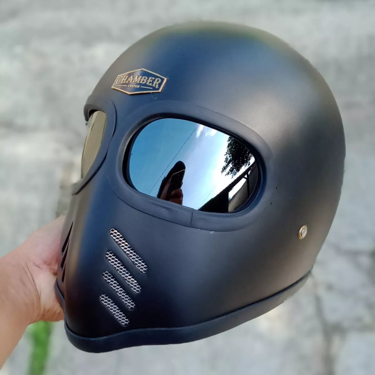 BEST SELLER!! CUSTOM HELMET XF-GP BLACK FOR CAFERACER BOBBER CHOPPER  MOTORCYCLE