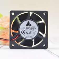 Delta AFB0624H 6025 DC24V 0.11A 6CM 2-Wire Dual Ball Inverter Mute Cooling Fan