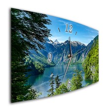 BM Wanduhr 44 cm x 22 cm  leises Uhrwerk Quarzwanduhr 8285-1a Königssee Bayern