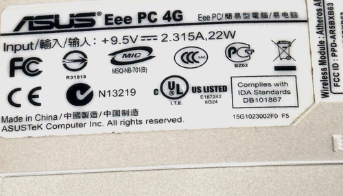 MINI ASUS Eee PC 4G CPU INTEL PERFETTO FUNZIONANTE AL 100% - Photo 11/12