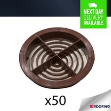 50x Circular Soffit Vent, Provides Eaves Ventilation - BROWN - 7cmx7cmx2cm