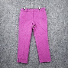 Brooks Brothers Pants Womens 8 Purple Crop Mid-Rise Natalie Fit Straight Cuffed