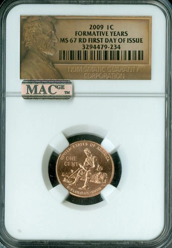 2009 LINCOLN CENT FORMATIVE YEARS NGC MS67 RED FDI  BUSINESS STRIKE MAC *