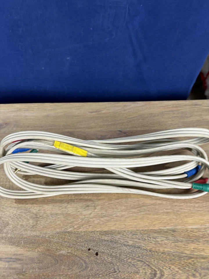 Composite AV 3 RCA Cable Blue Green Red (Video) Male To Blue Green Red Male VGUC - Image 2 of 3