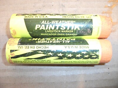 2PC Laco / Markal 61024 ORANGE  All Weather PaintStik Livestock Marker