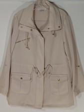 Womens Jacket 12 Sz Long Kelly & Diane Gold Tab Sleeve
