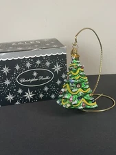 Christopher Radko Christmas Tree Glass w/Gem Ornament Limited Edition Zales 2008