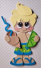Hawaii Boy 2 Blonde Hair. Scrapbook, Card making Paper Piecing