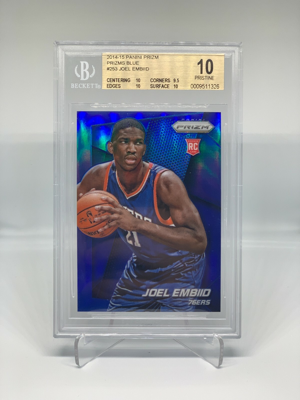 2014-15 Panini Prizm Joel Embiid Blue #29/99 BGS 10