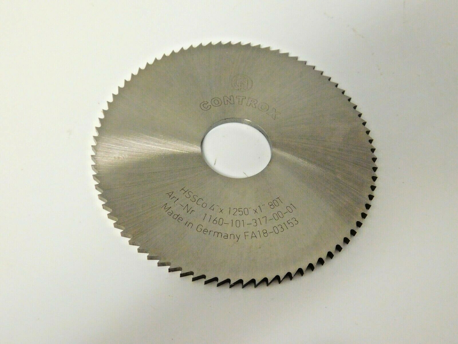 Controx Slitting & Slotting Saw 4" Diam x 1/8" Thick x 1" Arbor Diam