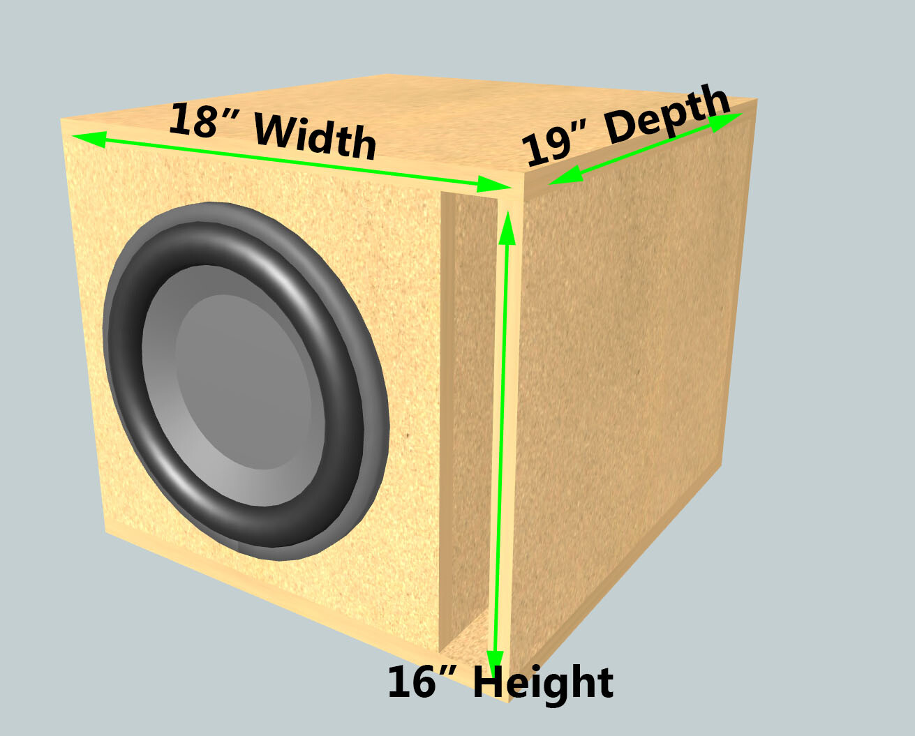 Custom Sub Box For JL Audio 12W7AE 12" Subwoofer 18"W 16"H 19"D | eBay
