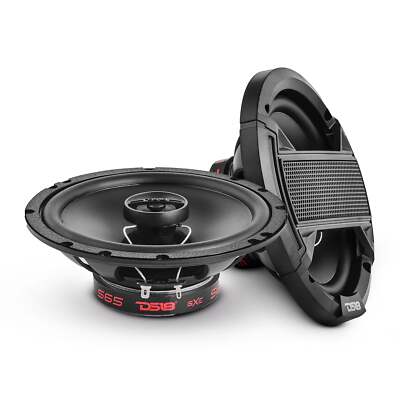 DS18 S65 6.5'' 2-Way Coaxial Speaker 180 Watts 4-Ohm, Grill Included, Pair