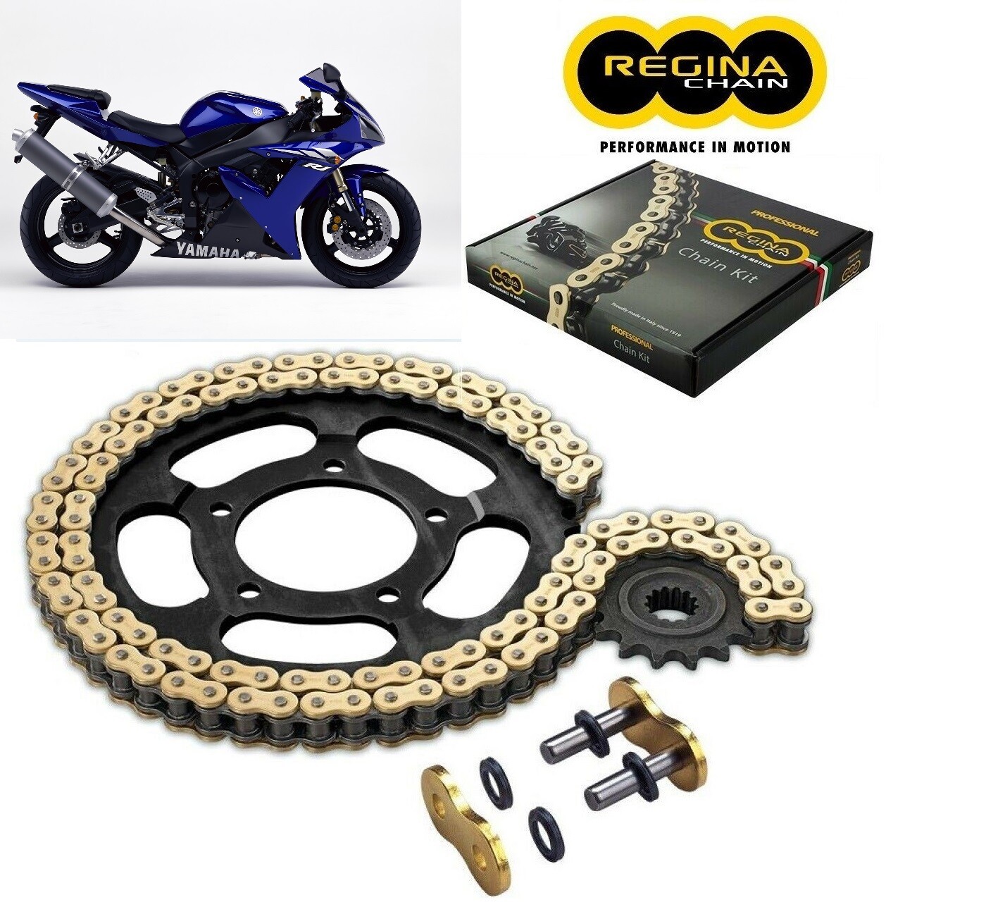 Kit chaine REGINA 530 Z-Ring or anti-friction pour restaurer la Yamaha YZF-R1