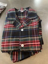 NEW Pottery Barn KIDS 2 PC Stewart Plaid Flannel Pajamas Set Top Bottoms 4 NWT