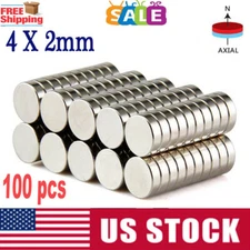 Lots 100 4mm X 2mm Neodymium Disc Strong Rare Earth N35 Small Fridge Magnets