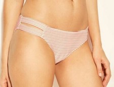 Women's Beach Hipster Ribbed Bikini Bottom - Shade  Shore - Coral Stripe - B330