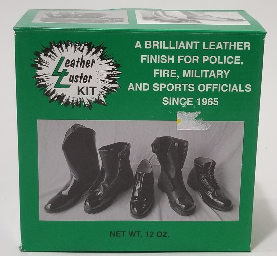 Leather Luster Kit Hi Gloss Patent Leather Finish Black Military shoe