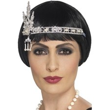 20S CHARLESTON FLAPPER GATSBY ABBY DISFRAZ JOYA DIADEMA CORONA PLATEADA