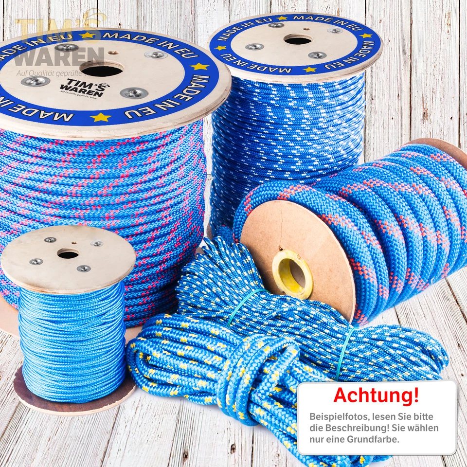 TIM'S WAREN POLYPROPYLEN SEIL BLAU 2mm - 20mm SEIL Polypropylenseil Tauwerk Tau Flechtleine