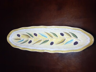 Certified International Bread Dish Server Plate  Olives Design