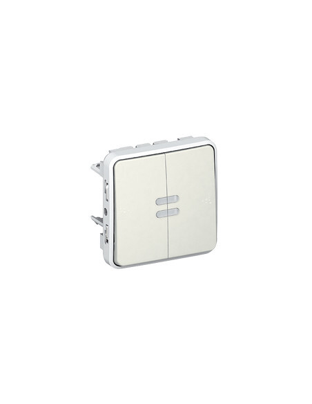 Double poussoir lumineux blanc Legrand 069636 mécanisme composable encastrable