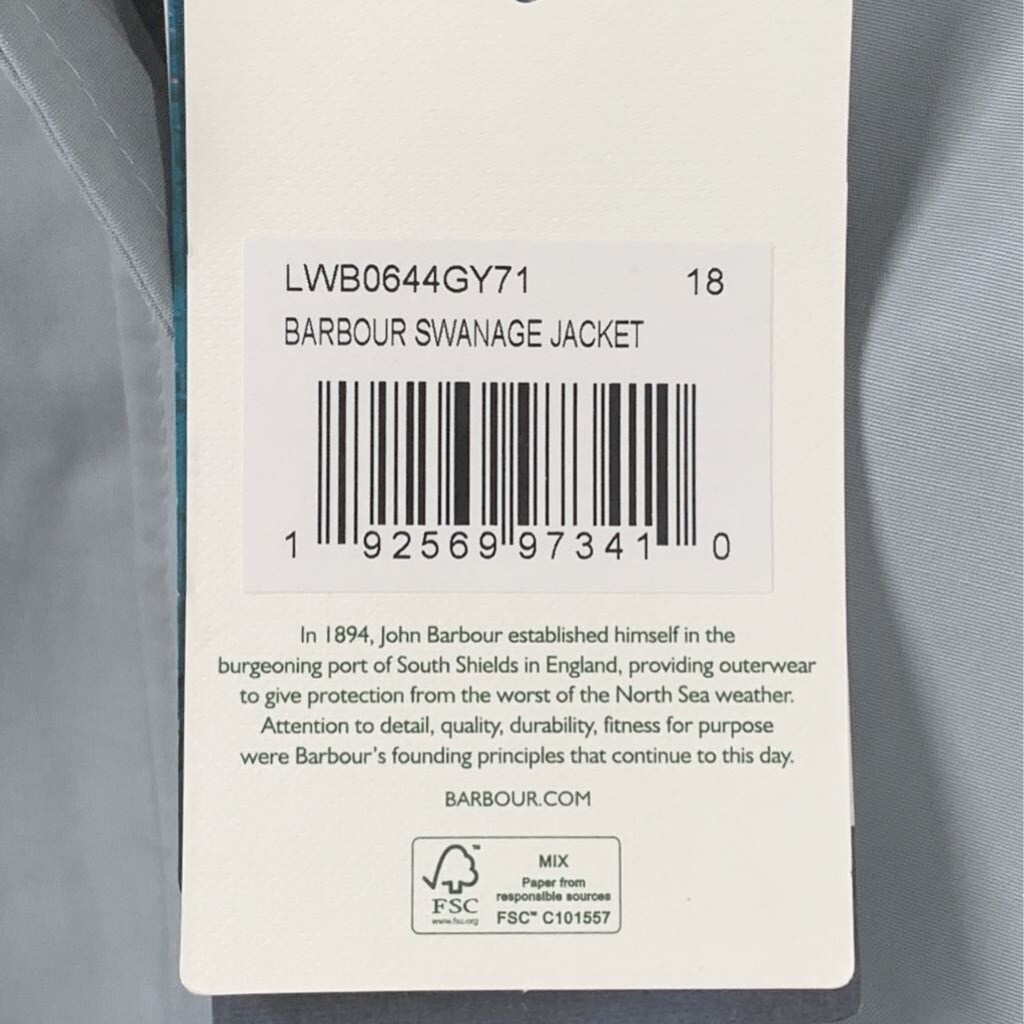 Barbour Womens Swanage Jacket Gray Snap 