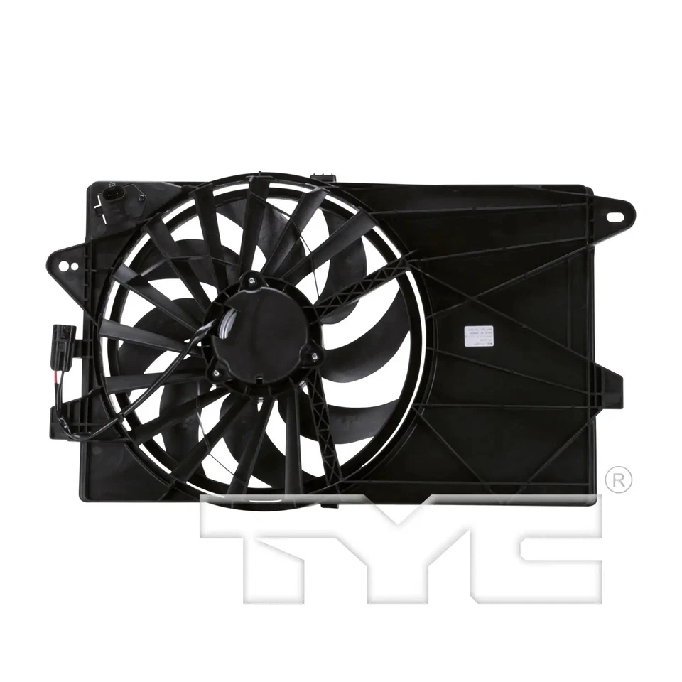 Conjunto duplo de radiador e ventilador condensador TYC 623050 para 12-19 Fiat 500 - Imagem 4 de 4