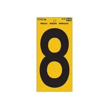 Hy-Ko 5 In. Yellow Reflective Number 8 RV-75/8 Midwest Fastener Corp Hy-Ko