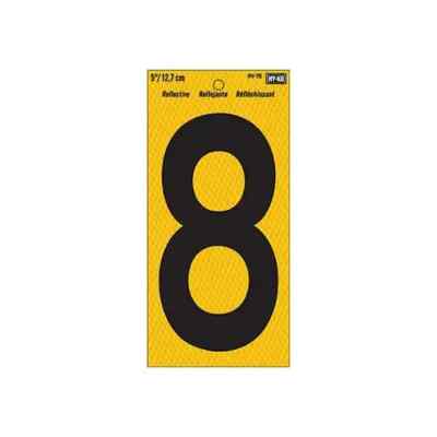 Hy-Ko 5 In. Yellow Reflective Number 8 RV-75/8 Midwest Fastener Corp Hy-Ko