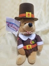 Disney Store Winnie the Pooh Pilgrim Thanksgiving Holiday Bean Bag plush