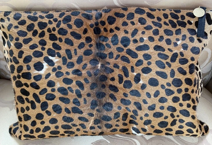 Clare V Leopard Hair Clutch Purse XL As Seen On Kirstie Alley! Insured  Shipping