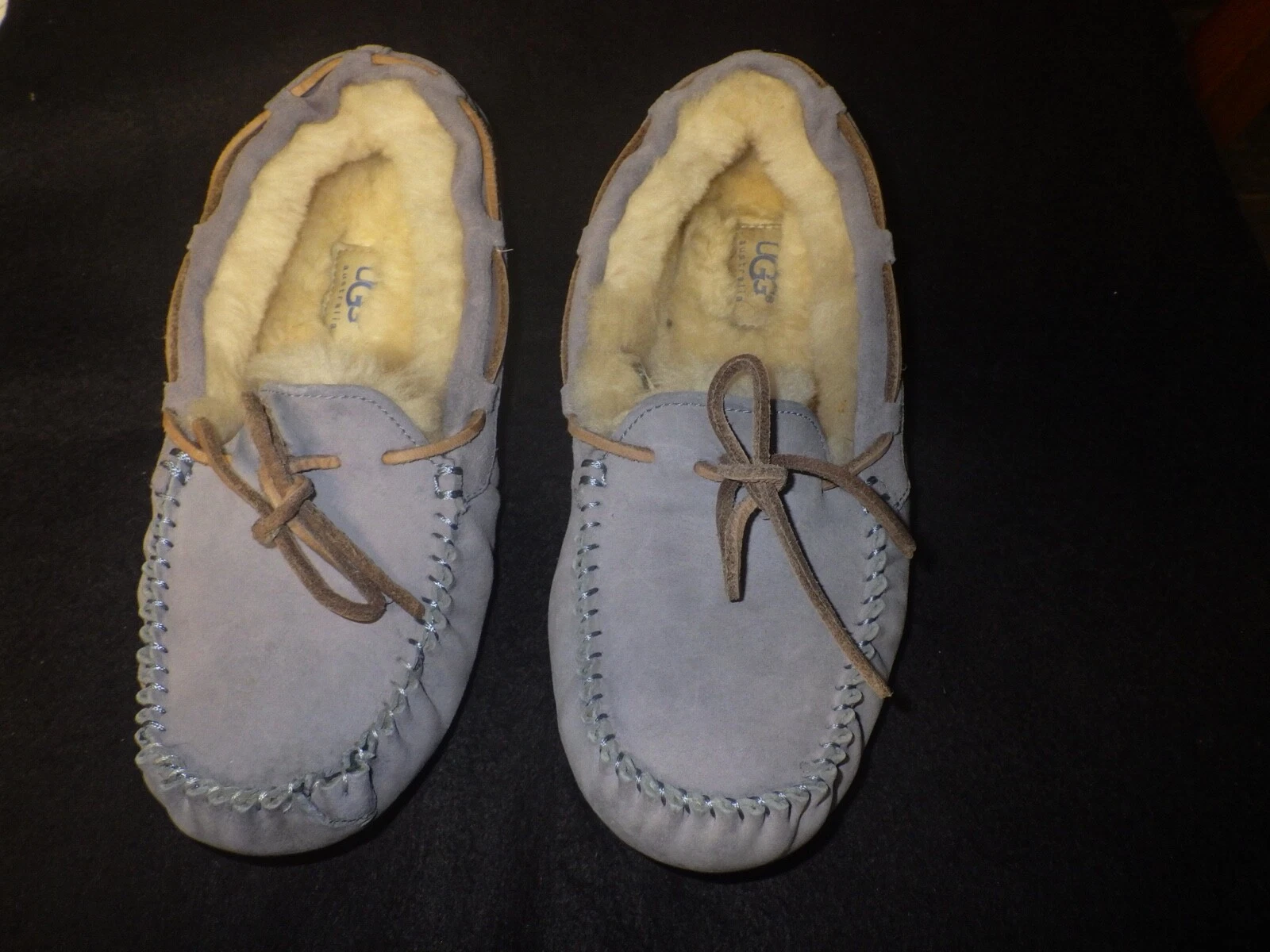 UGG Ciabatte Donna Mocassini Scarpe Taglia 8 Lilla Viola Scamosciato Slip On