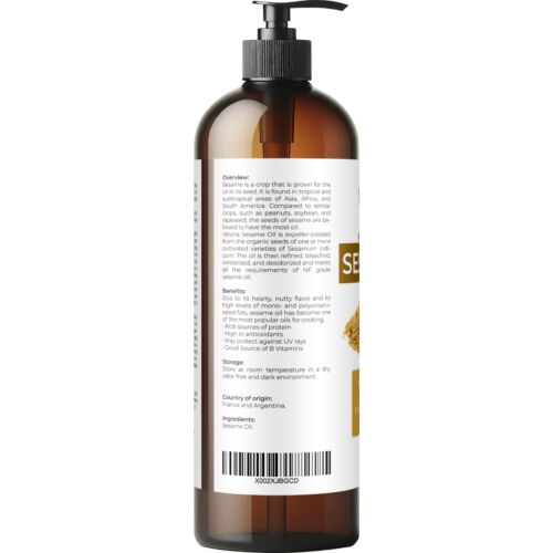 SESAME SEED OIL 2 Fl Oz - 1 Gal REFINED NATURAL CARRIER EXPELLER PRESSED VIRGIN - Picture 8 of 47