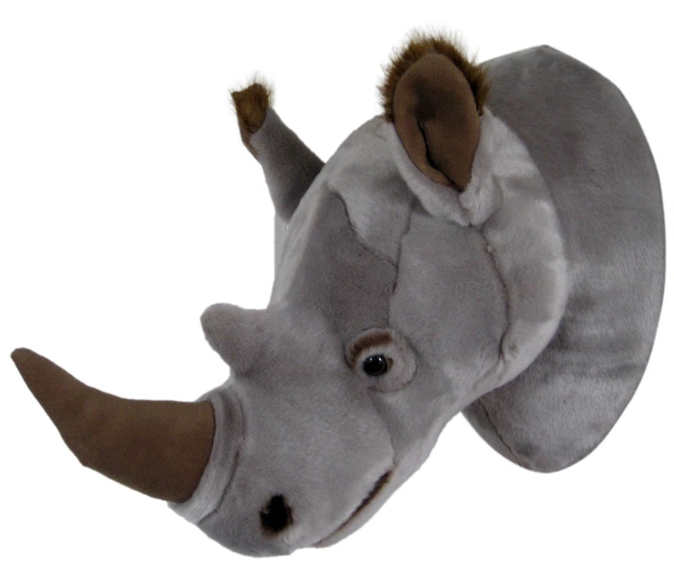 WAGNER STOFFTIERE PLÜSCHTIER TROPHÄE TIERKOPF NASHORN - XL - NEU - Plüsch Nashornkopf