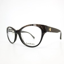 BEBE Notice Me BB5100 210 Brown Snake Cat Eye Womens Eyeglasses Frames 51-16-135