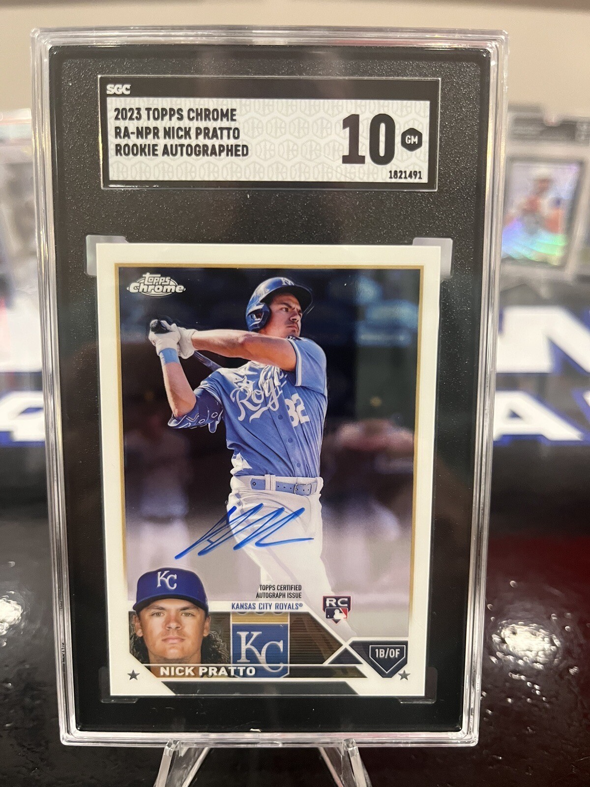 2023 Topps Chrome Nick Pratto (RC) Rookie AUTO #RA-NPR SGC 10 Gem Mint Royals