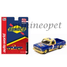 AUTOWORLD CP7671 1973 CHEVROLET CHEYENNE PICKUP TRUCK 1/64 SUNOCO RACING #7 BLUE