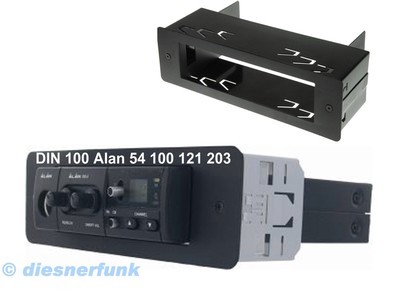 CB FUNK DIN 100 HALTER EINBAURAHMEN SCHACHT für Alan Midland M10 54 100 121 203
