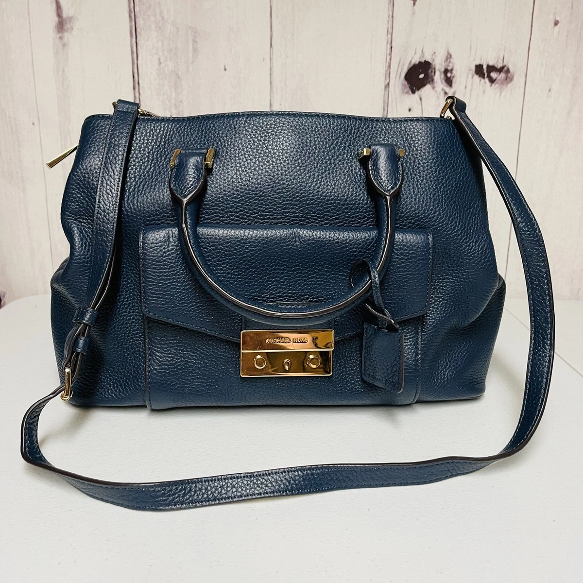 Michael Kors navy blue handbag! #michaelkors... - Depop