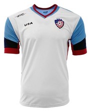 USA Soccer Jersey Men's White Blue Red Football Shirt Fan Jersey 100% Polyester