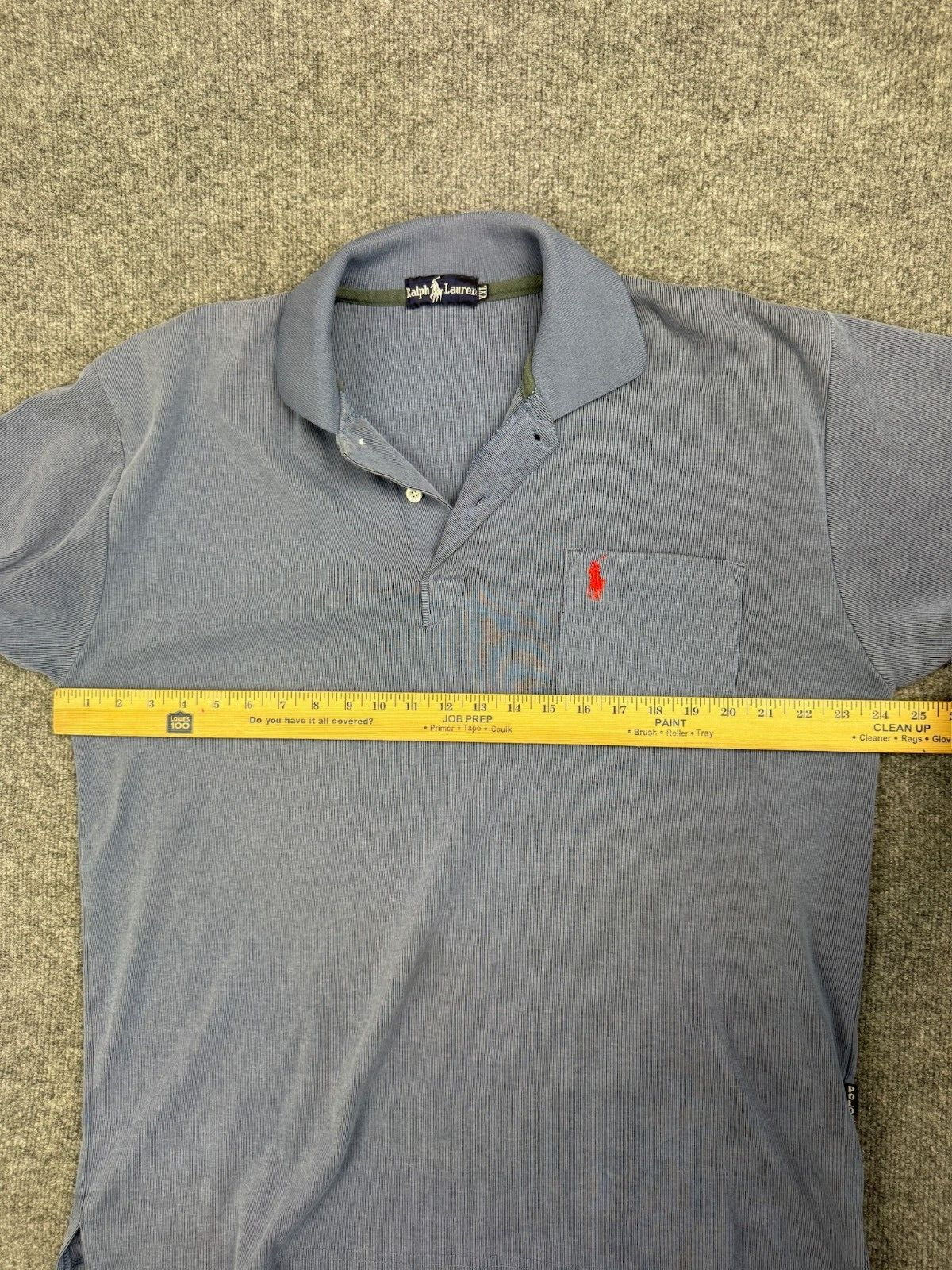 Polo Ralph Lauren vintage anni 70 uomo XXL blu rosso PONY manica corta