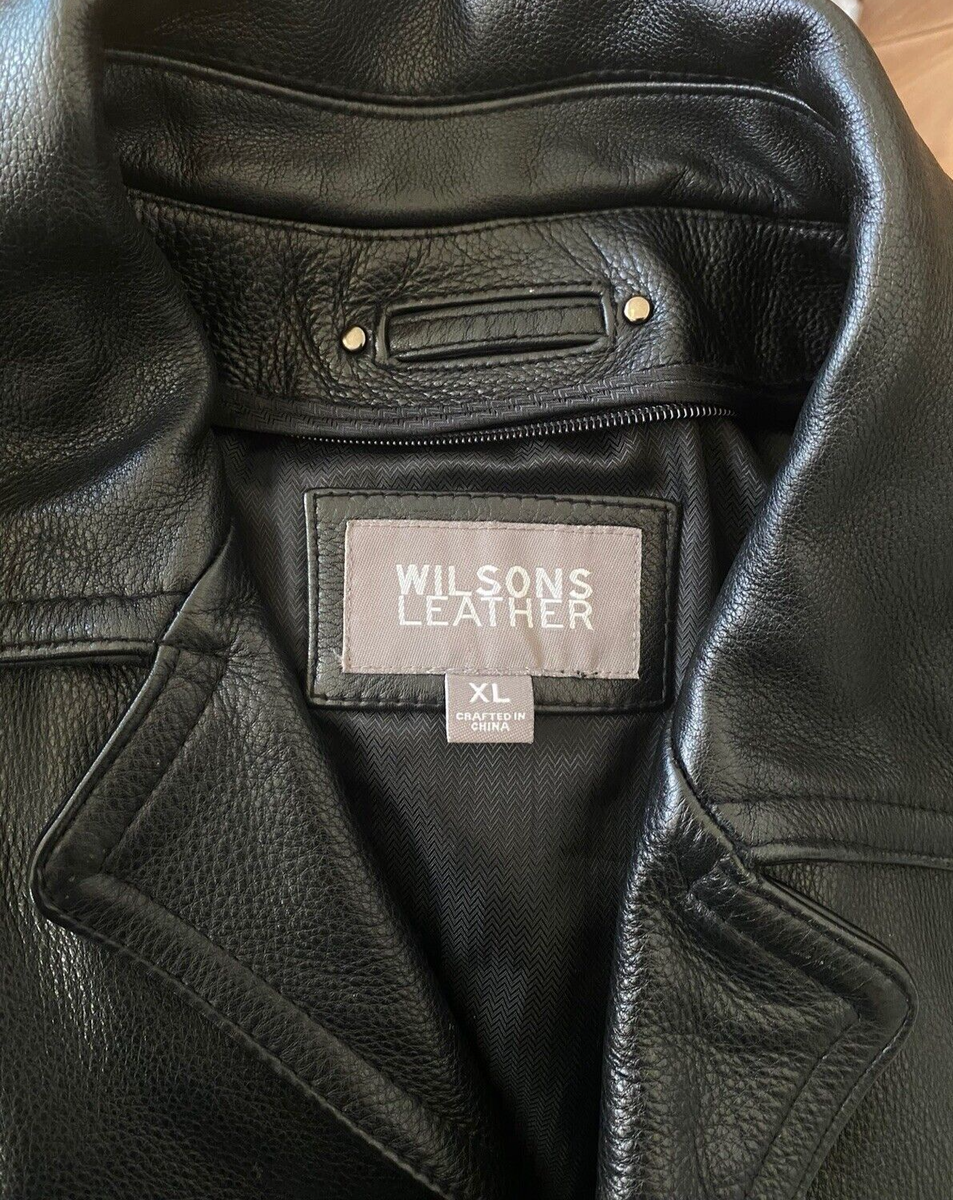Wilsons Leather Men's Black Genuine Leather Jacket Coat Size Wilsons Leather Men's Black Genuine Leather Jacket Coat Size