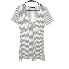 Zara dress striped lightweight sundress classic front tie Medium