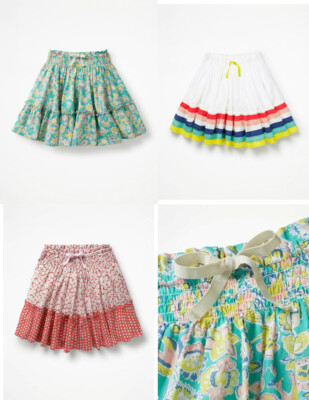 Neu Mini Boden wirbelnder Rock 3-12 Jahre Blumenregenbogen