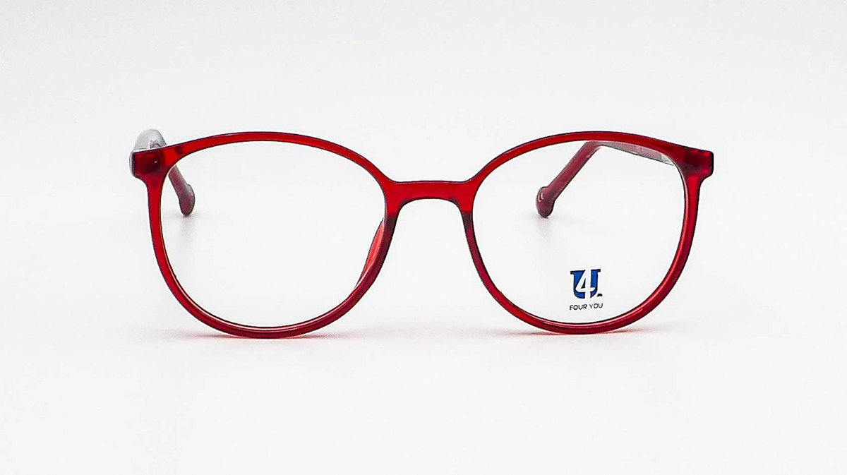Four You Us 117 Red Round Eyeglasses Frames 46-18-130